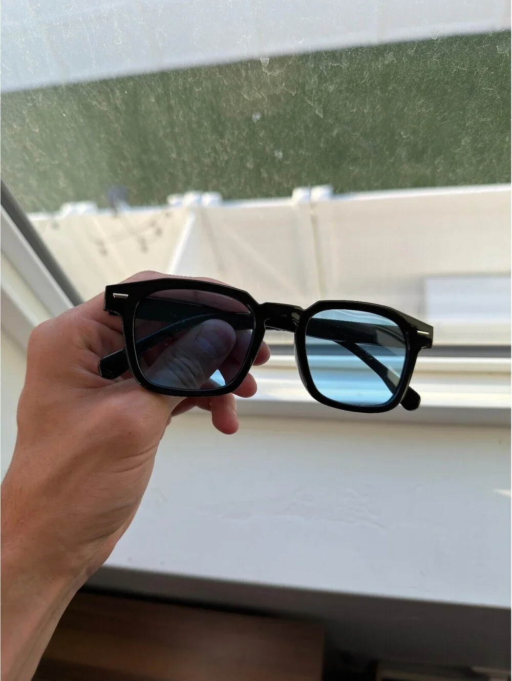 Black Frame Blue Lenses Sunglasses A-92